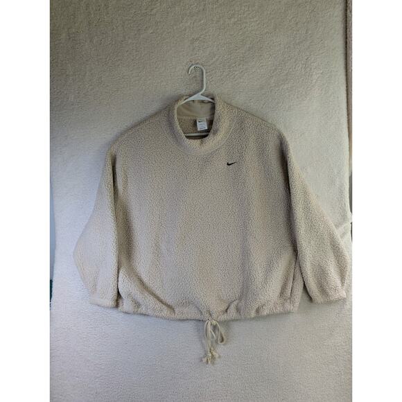 Nike Sweatshirt Womens 3X Beige Therma-FIT Core Cozy DM9493-206 Pullover Teddy - Picture 1 of 16